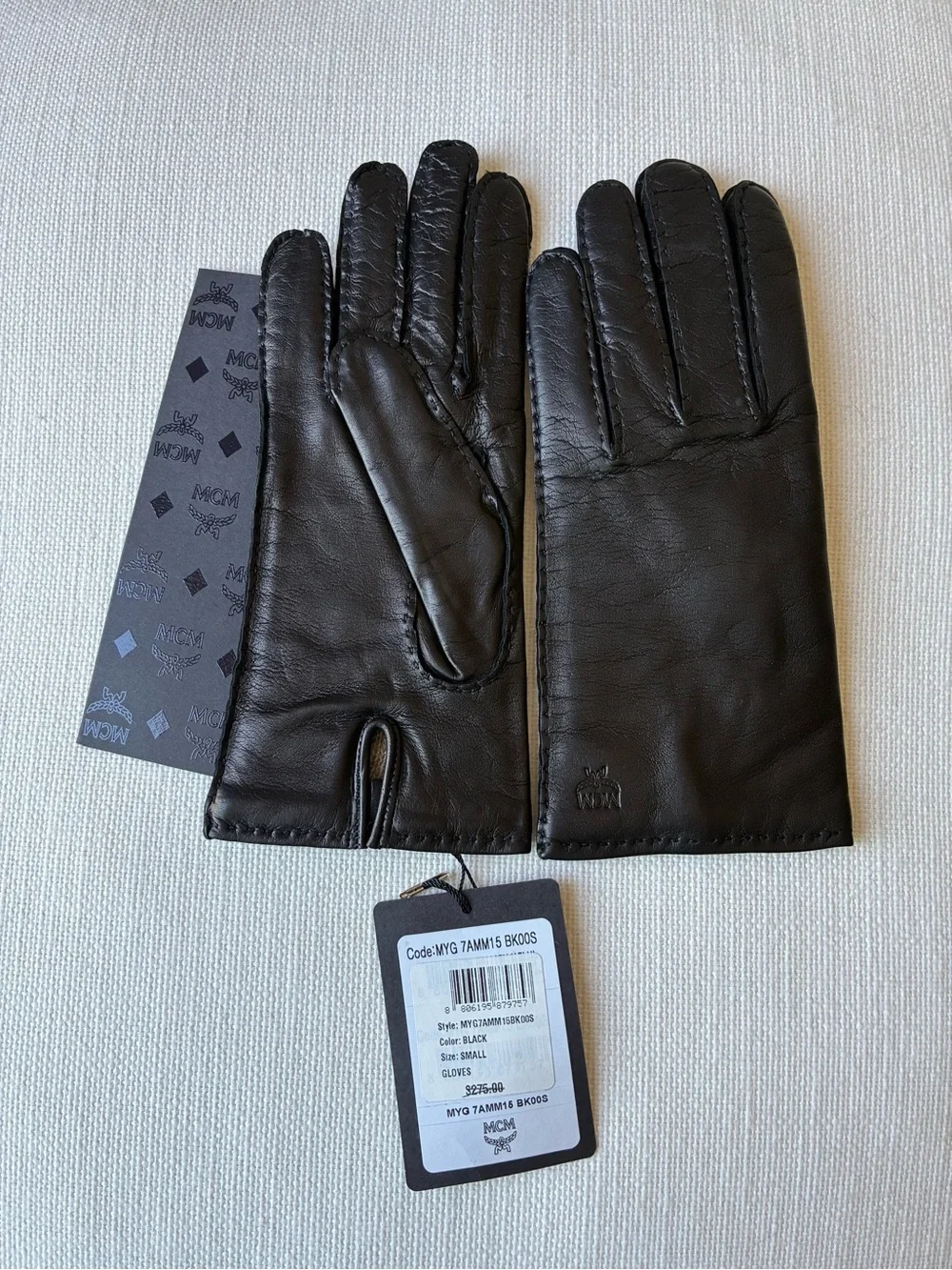 *NWT* MCM Size 6½ Genuine Leather Cashmere Gloves | Made in Italy